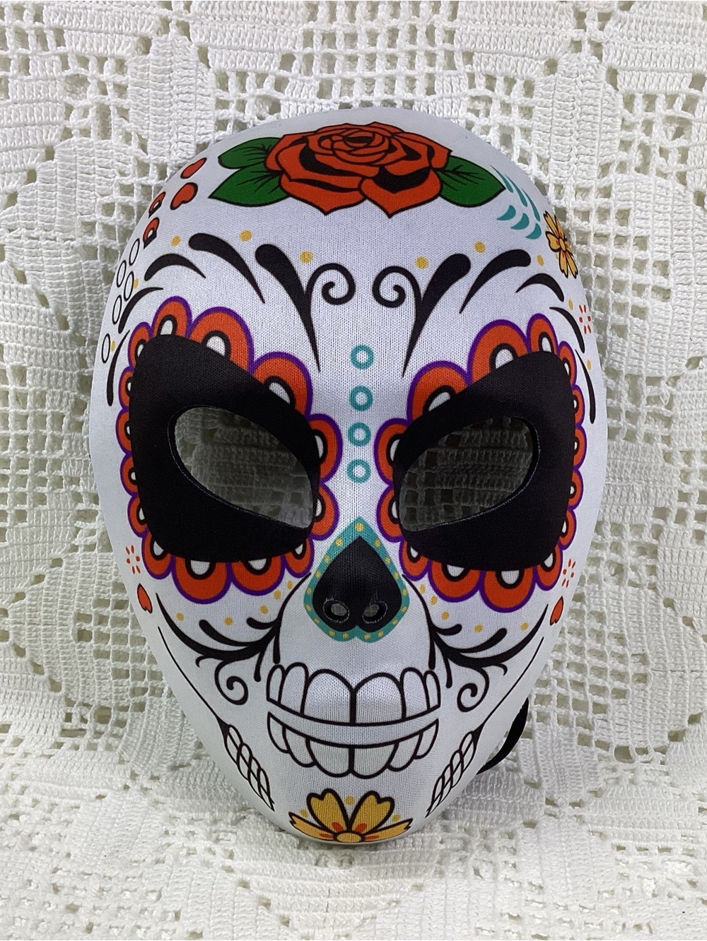 White Sugar Skull Decorative Mask - Unbranded